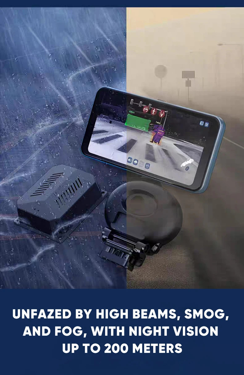 Thermal Imaging Dash Cam 256×192 Night Vision Camera for Cars, Driving Recorder