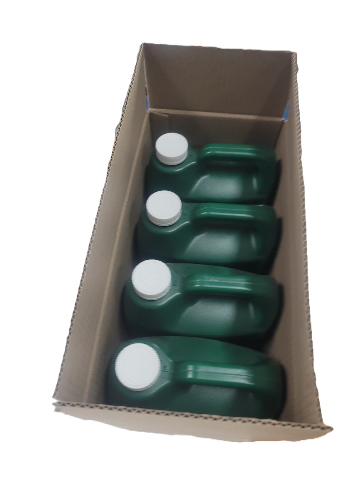 4 Pack – 1 Gallon (128oz) F-Style Hunter Green HDPE Jug with child proof cap