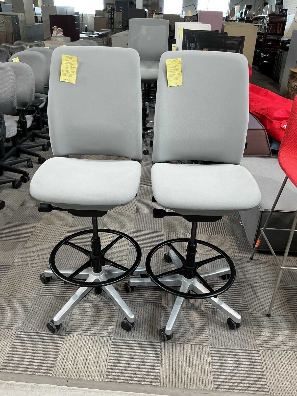 Steelcase Amia Drafting Chair w/ No Arms in Gray