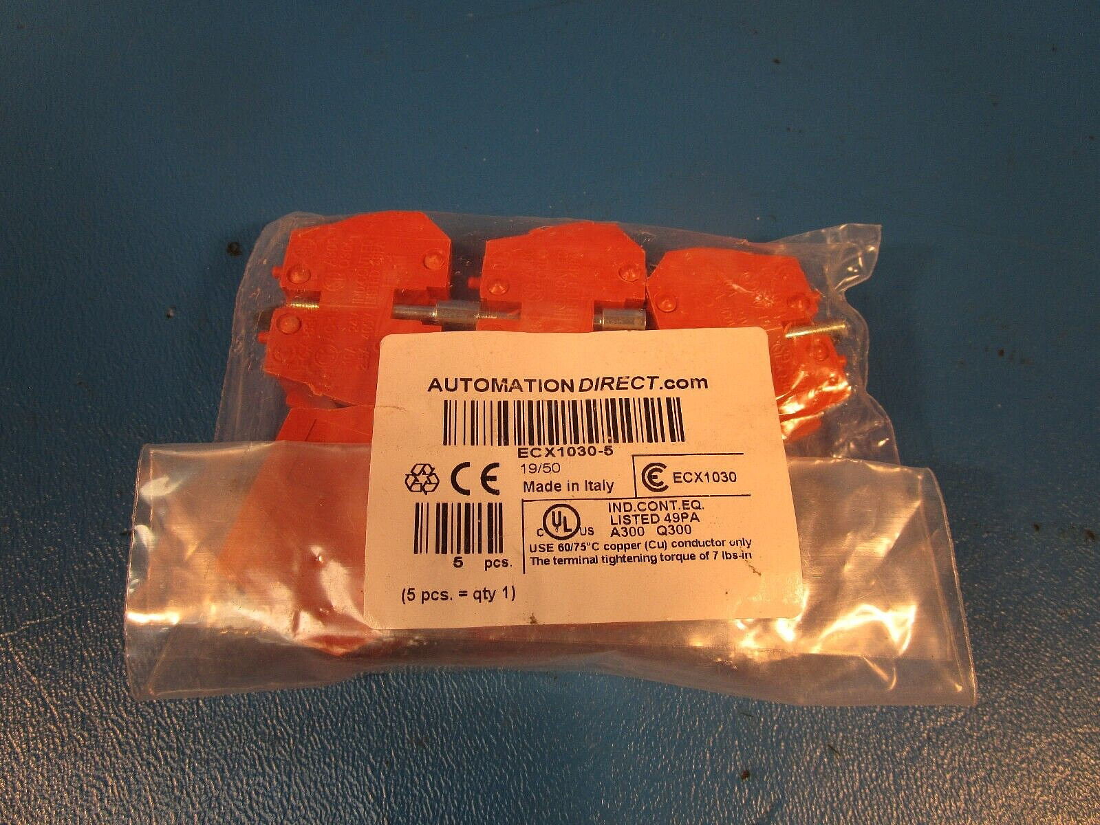 Pack of 5 Automation Direct ECX1030-5, Contact Blocks, ECX1030