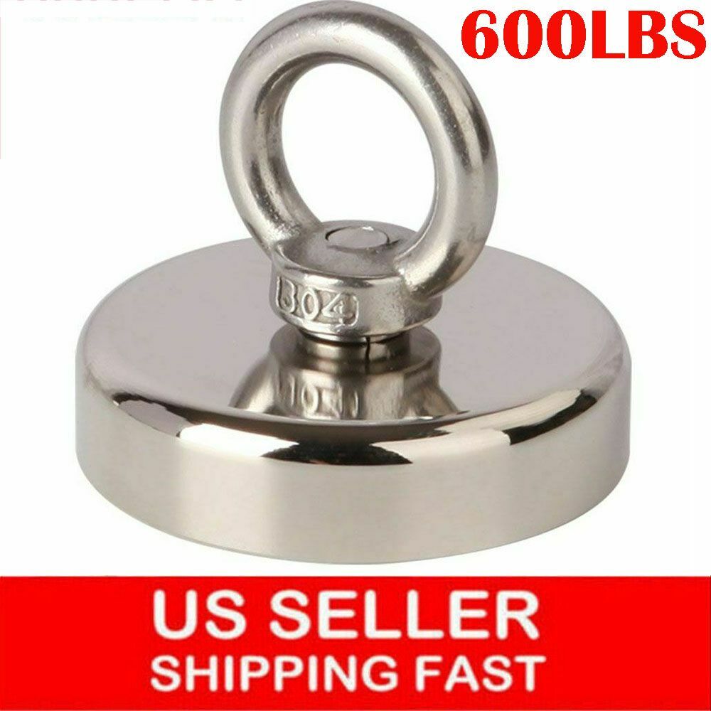 600 LBS PULL FORCE FISHING MAGNET HEAVY DUTY STRONG NEODYMIUM MAGNET US