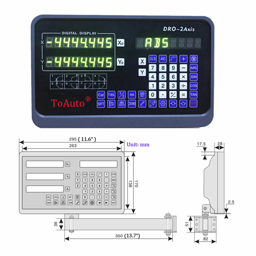 12″ 40″ TTL Linear Scale 2 Axis Digital Readout DRO Display Kit Milling Lathe US