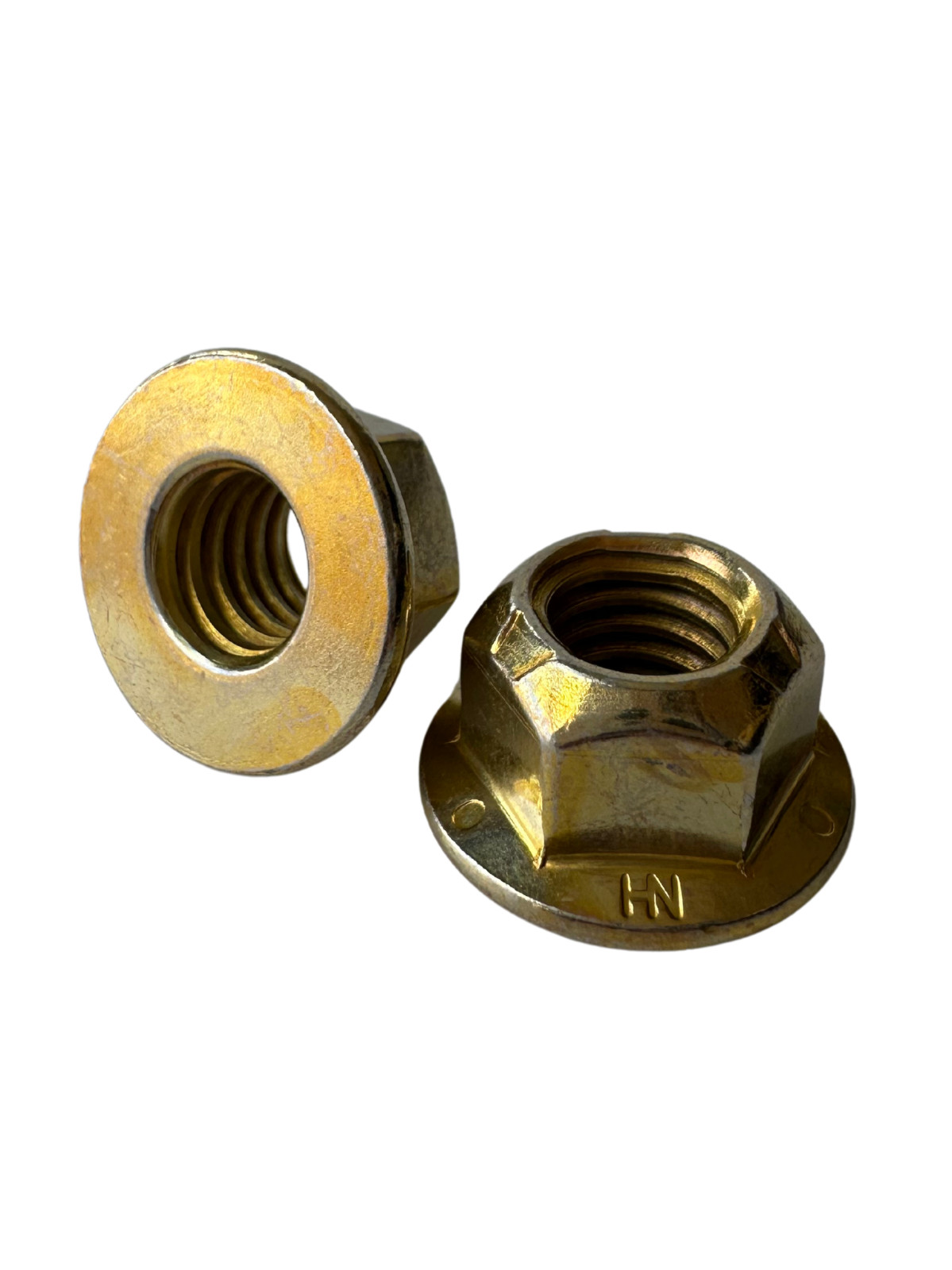 (25 Pcs) 5/8″-11 Grade 8 (G) Hex Flange Top Lock Nuts Coarse Zinc Yellow & Wax
