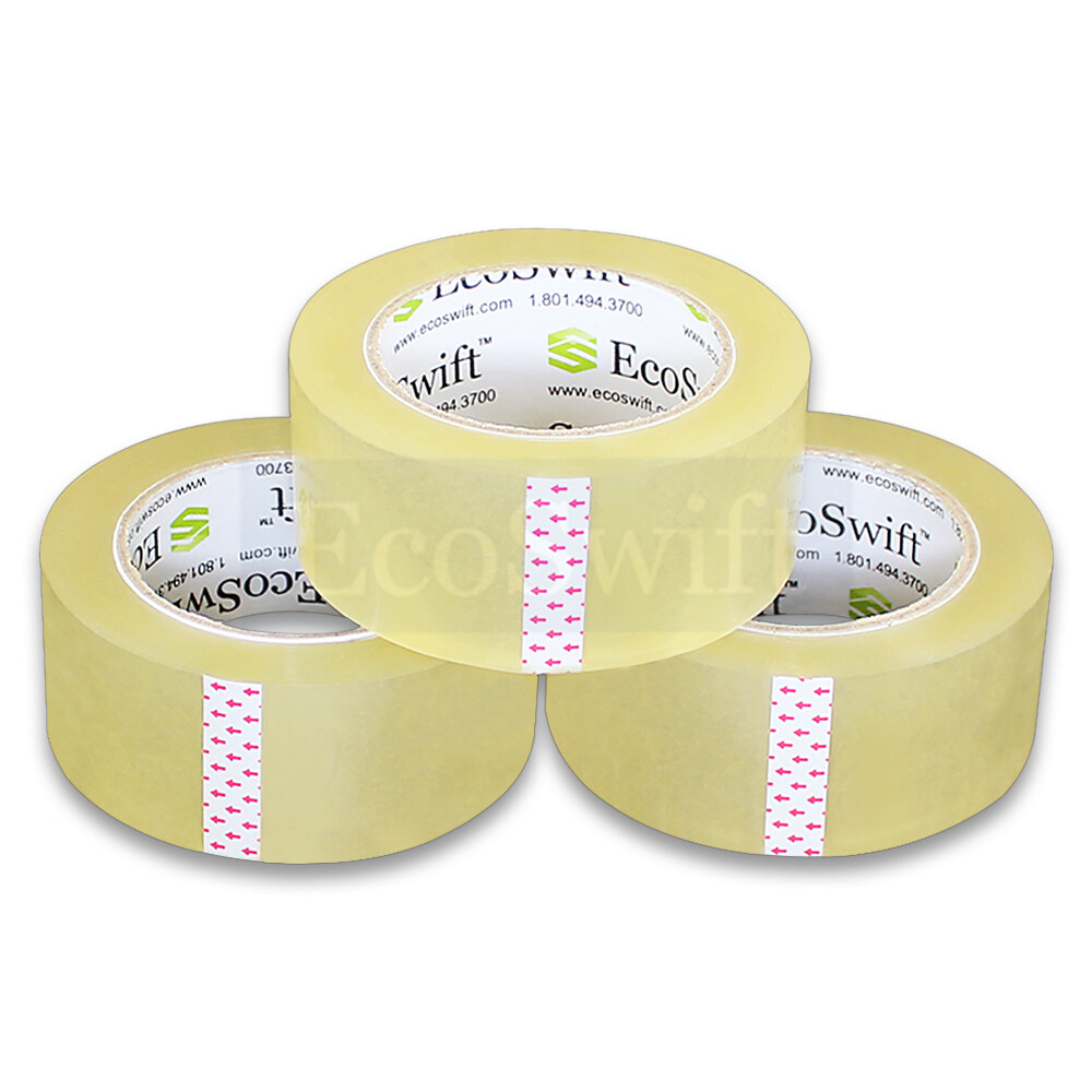 2 ROLLS EcoSwift Carton Box Sealing Packaging Packing Tape 1.6mil 2″ x 330 feet