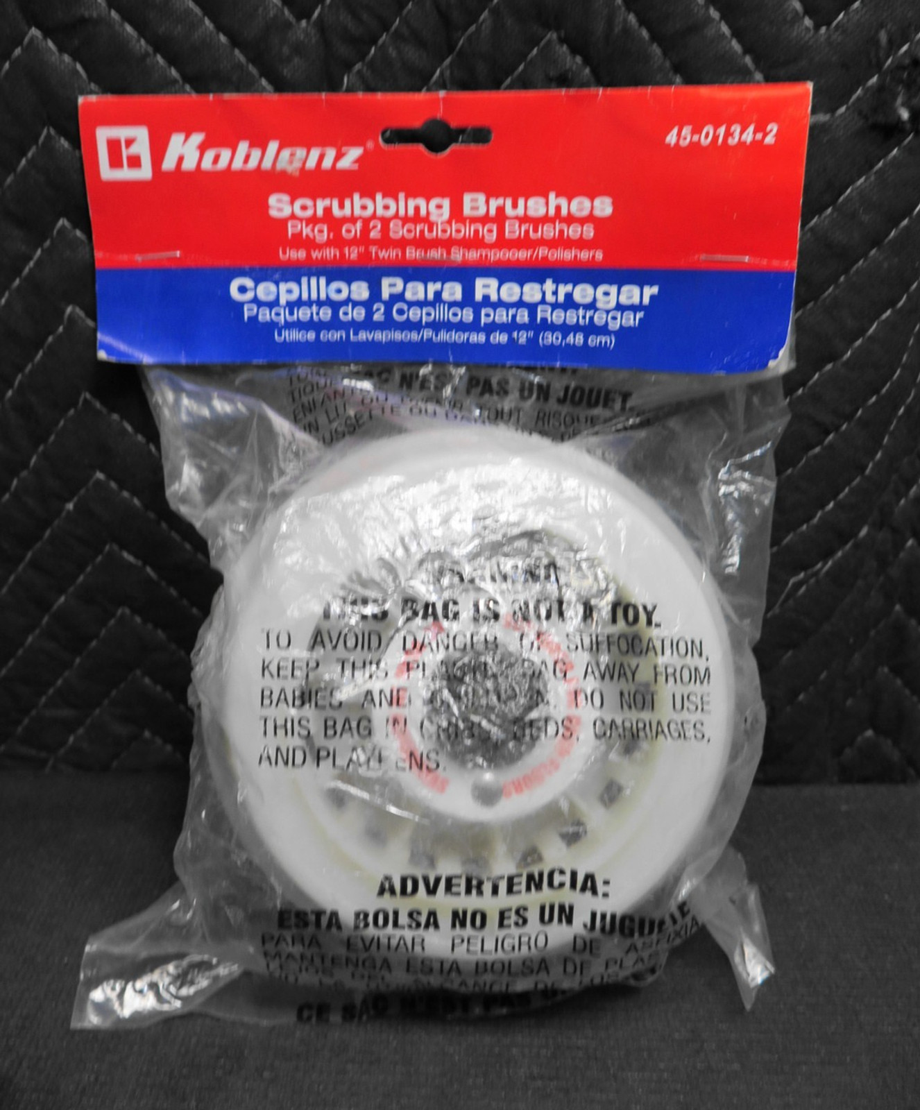 Koblenz Scrubbing Brushes for 12″ Twin Brush Shampooer/Polishers 2 Count – New