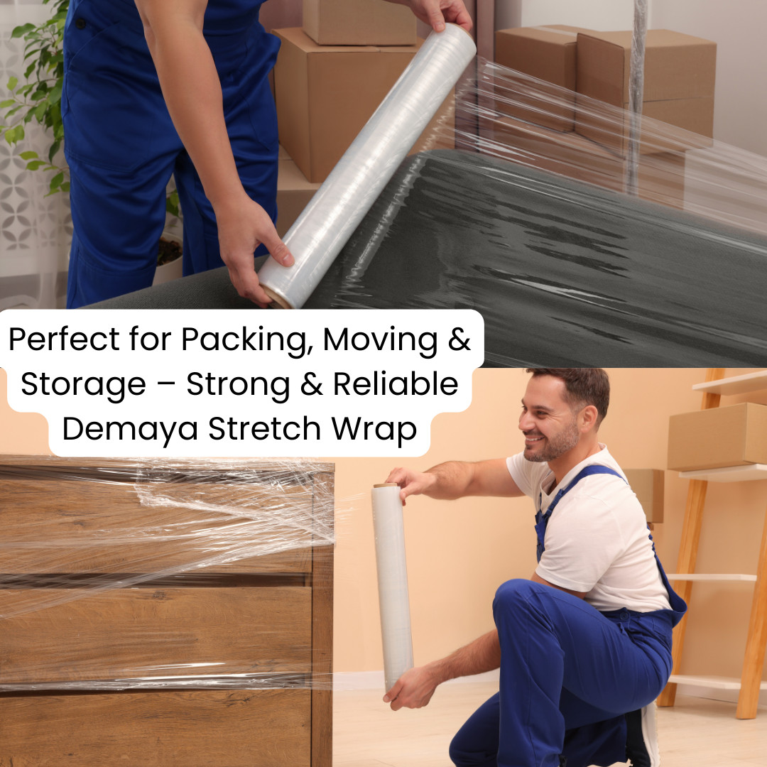 18″ 20 Micron 80 Gauge Pallet Wrap Stretch Film – Hand Shrink Wrap, 6 Rolls