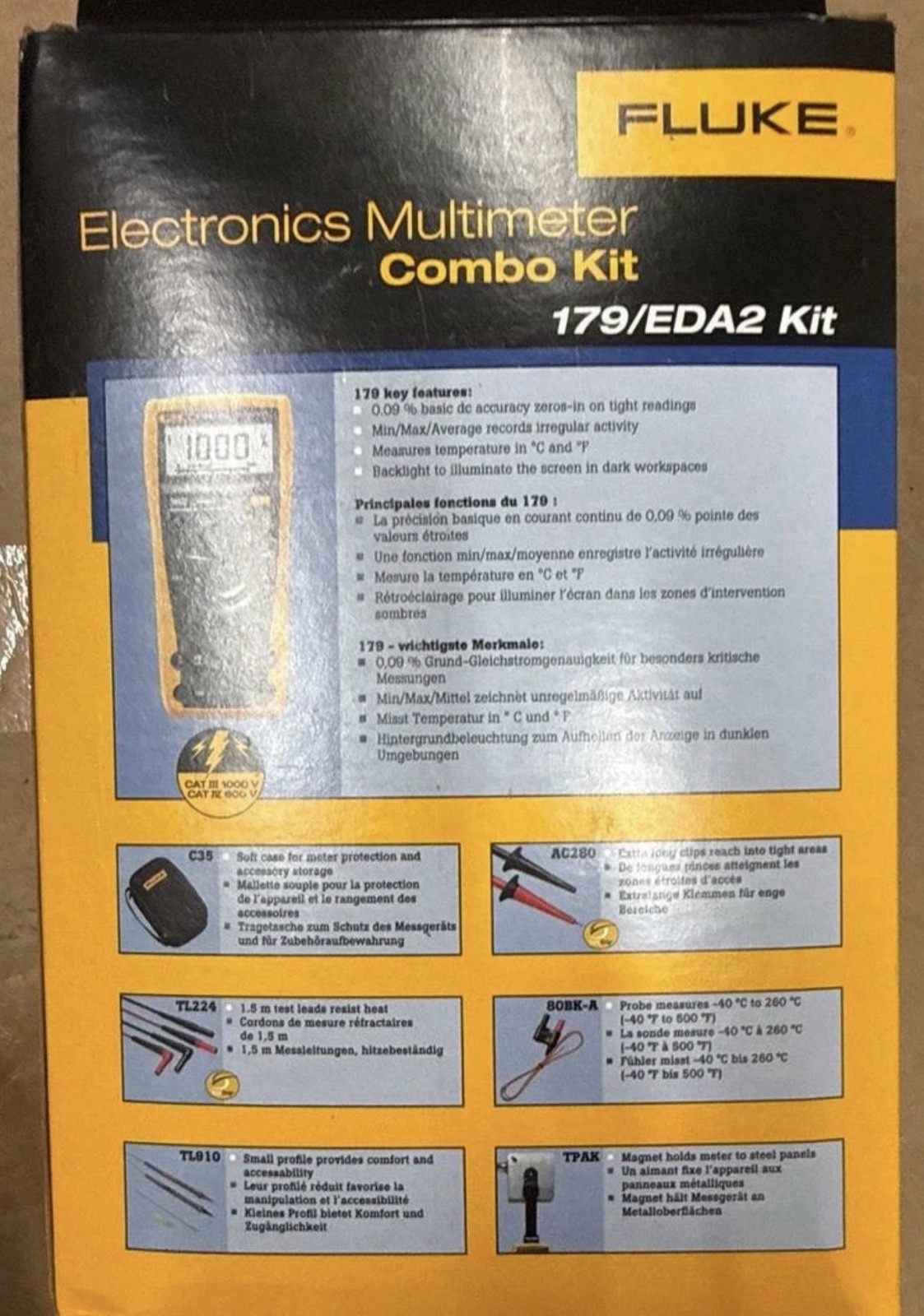 Fluke 179/EDA2 6 Piece Industrial Electronics Multimeter Combo Kit