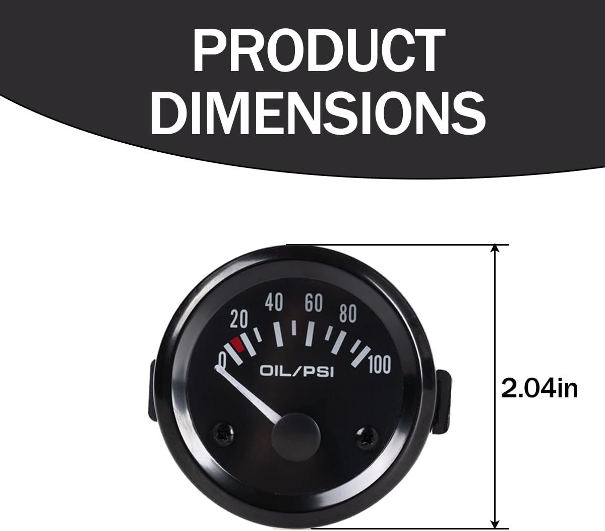 BESULEN Car 2″ 52mm Oil Pressure Gauge, 12V 0-100PSI Pointer Digital Oil Press P