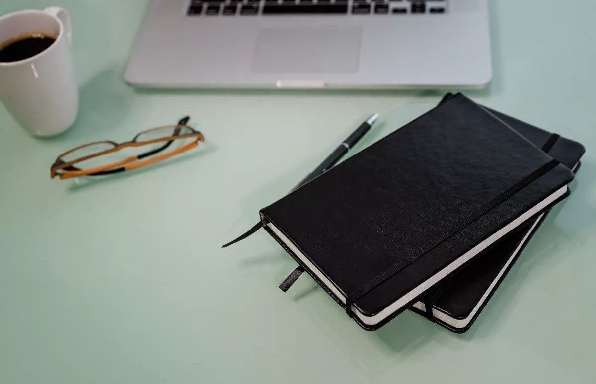 Hard Cover Lined/Dotted Journals 2 Pack Black Leather Notebooks- Thick Diary