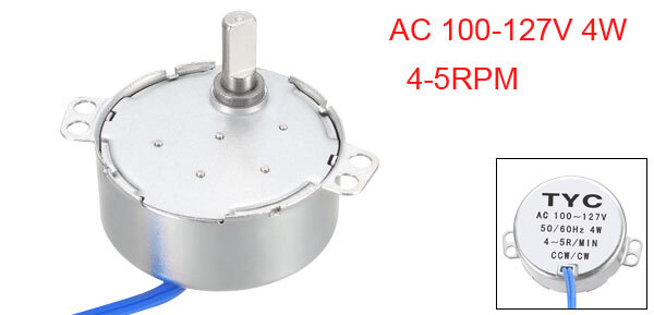 Synchronous Motor AC 100-127V 4-5RPM 50-60Hz CCW/CW 4W D Shaft