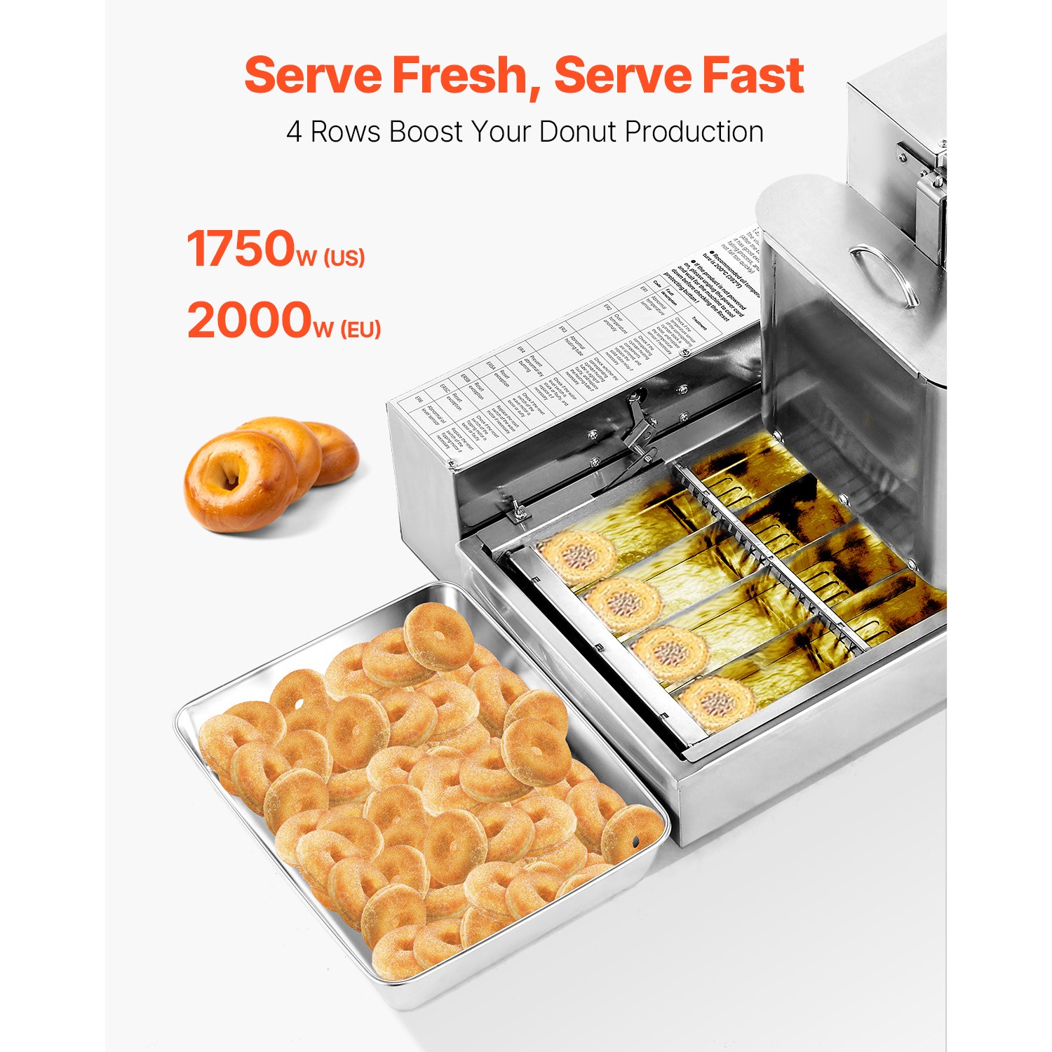 Commercial Automatic Donuts Making Machine Doughnut Maker 4 Rows 240 PCS/H