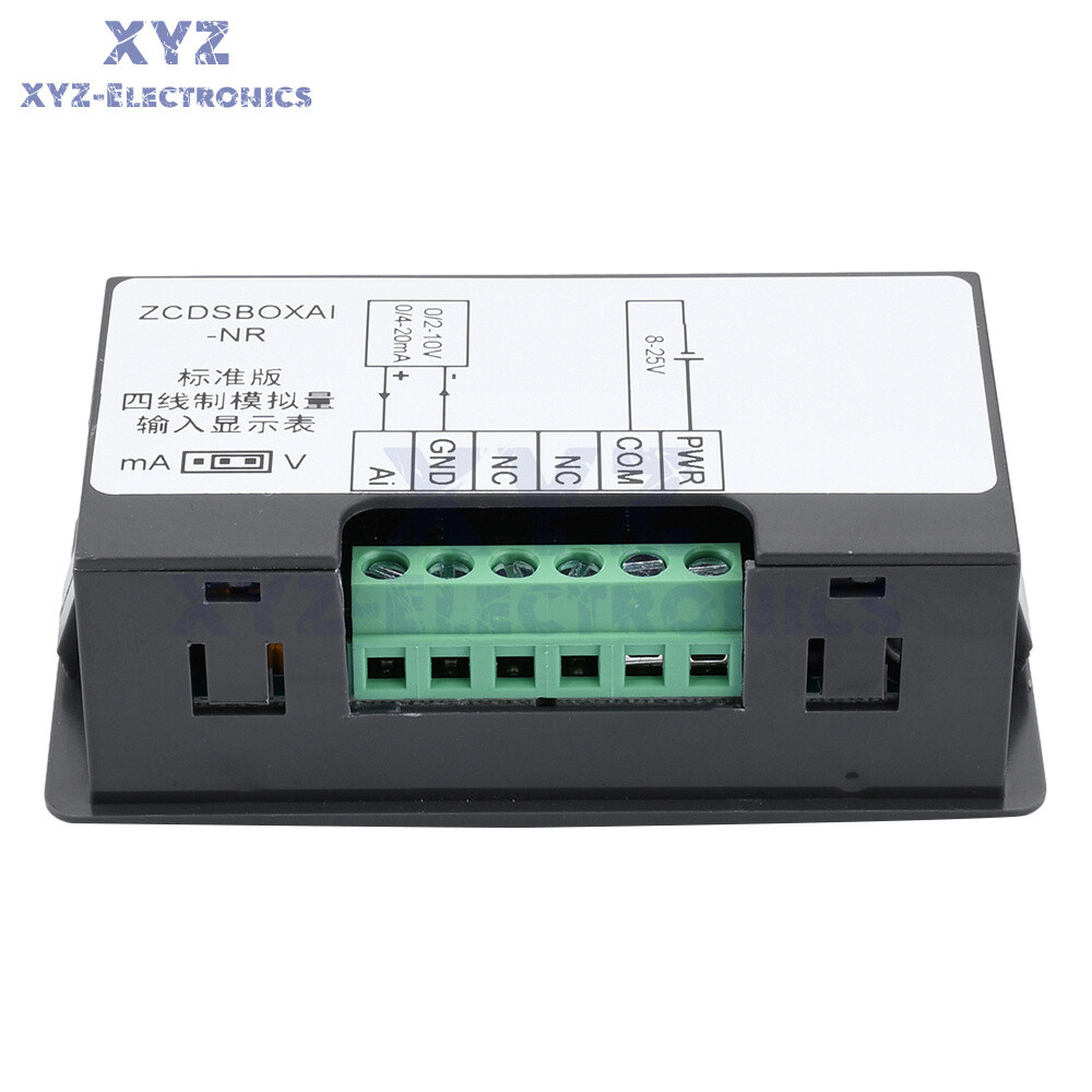 0-10V 0-20mA 2-10V 4-20mA 4-Wire Analog Input (Reception) Display Meter DC 8~25V