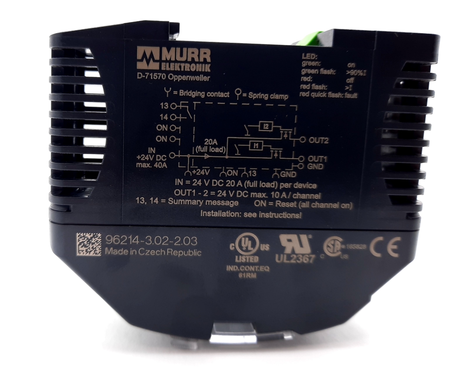 Murr Elektronik D-71570 9000-41034-0100600 Relay Module 66147-3.04-3.04, 24VDC
