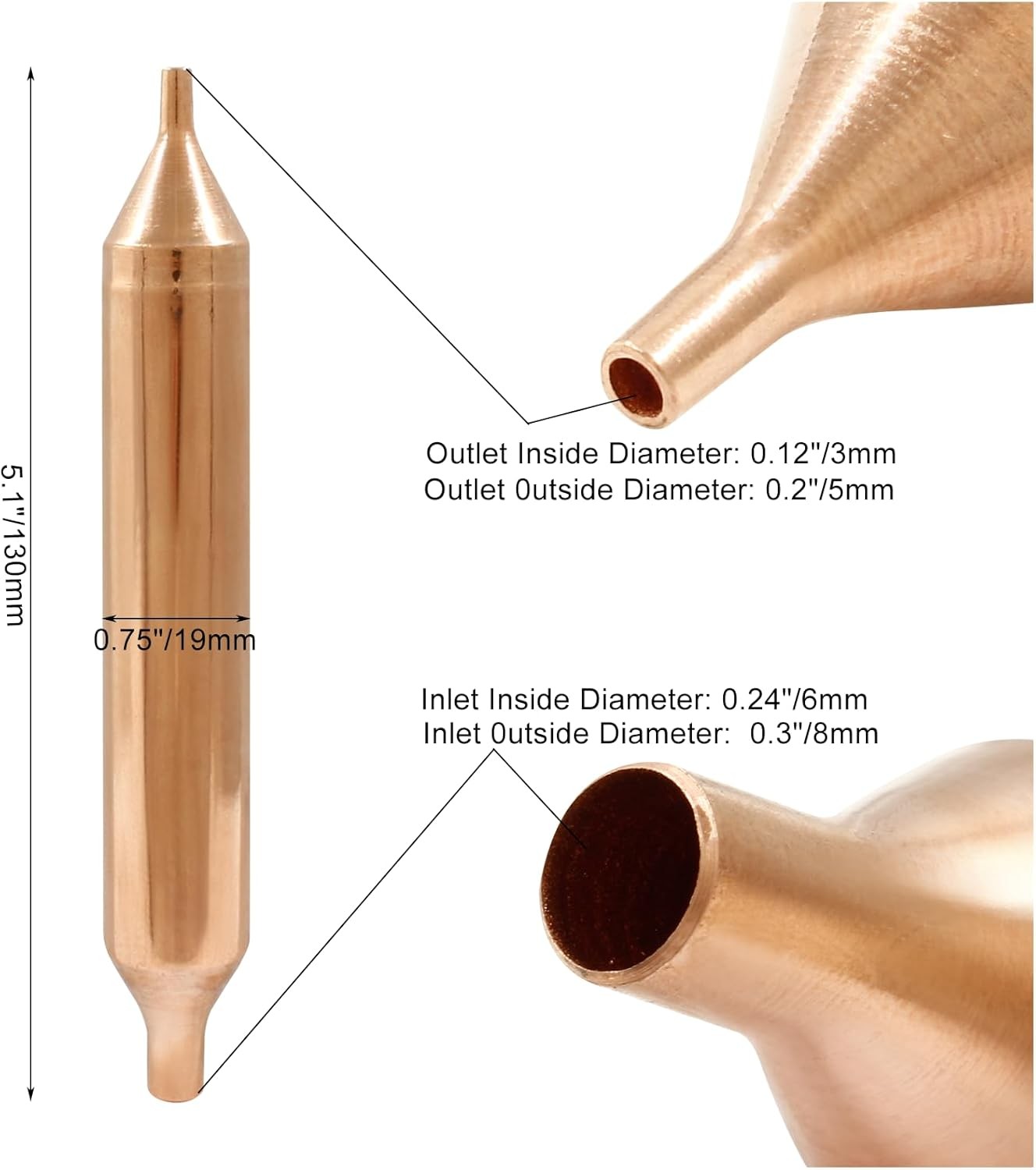 Litoexpe 4Pcs Refrigerator Filter Dryer, Copper Filter Dryer for Refrigeration