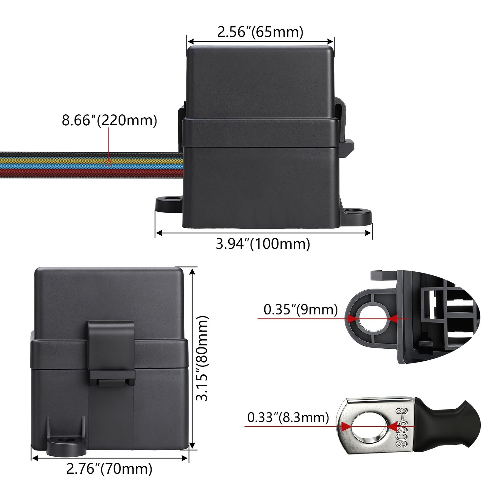 12V 6 Way Pre-Wired Fuse Relay Box Kit with Two 80A 4-Pin Relays | 6 ATC/ATO Slo