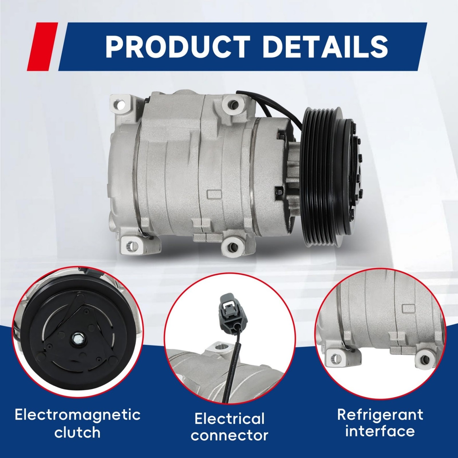 Waltyotur Ac Compressor A/C Clutch Co 10736C Replacement For Mdx Tl Accord