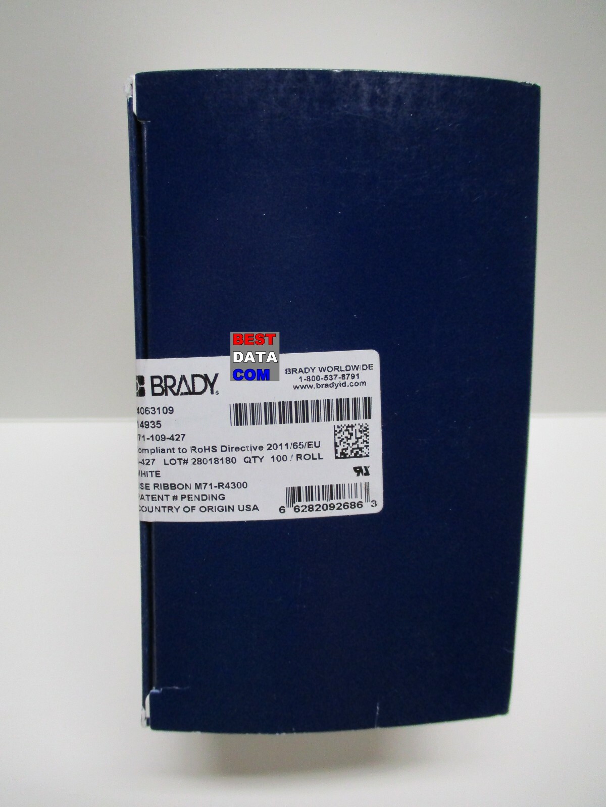 Brady M71-109-427 white on translucent self laminating label 100 roll BMP71
