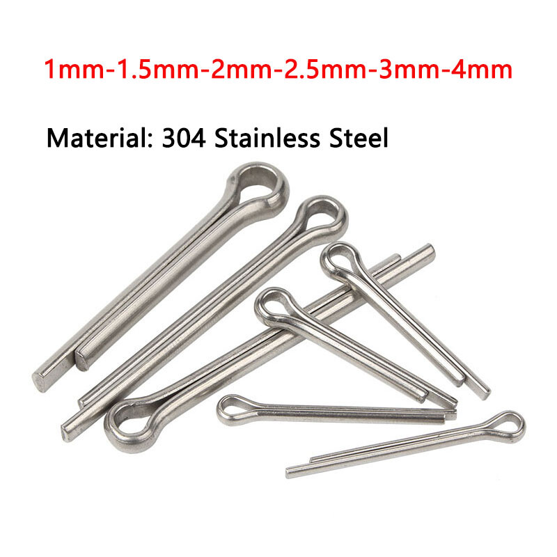 Cotter Pins Split Pins A2 Stainless Steel 1mm 1.5mm 2mm 2.5mm 3mm 4mm Split-Pins