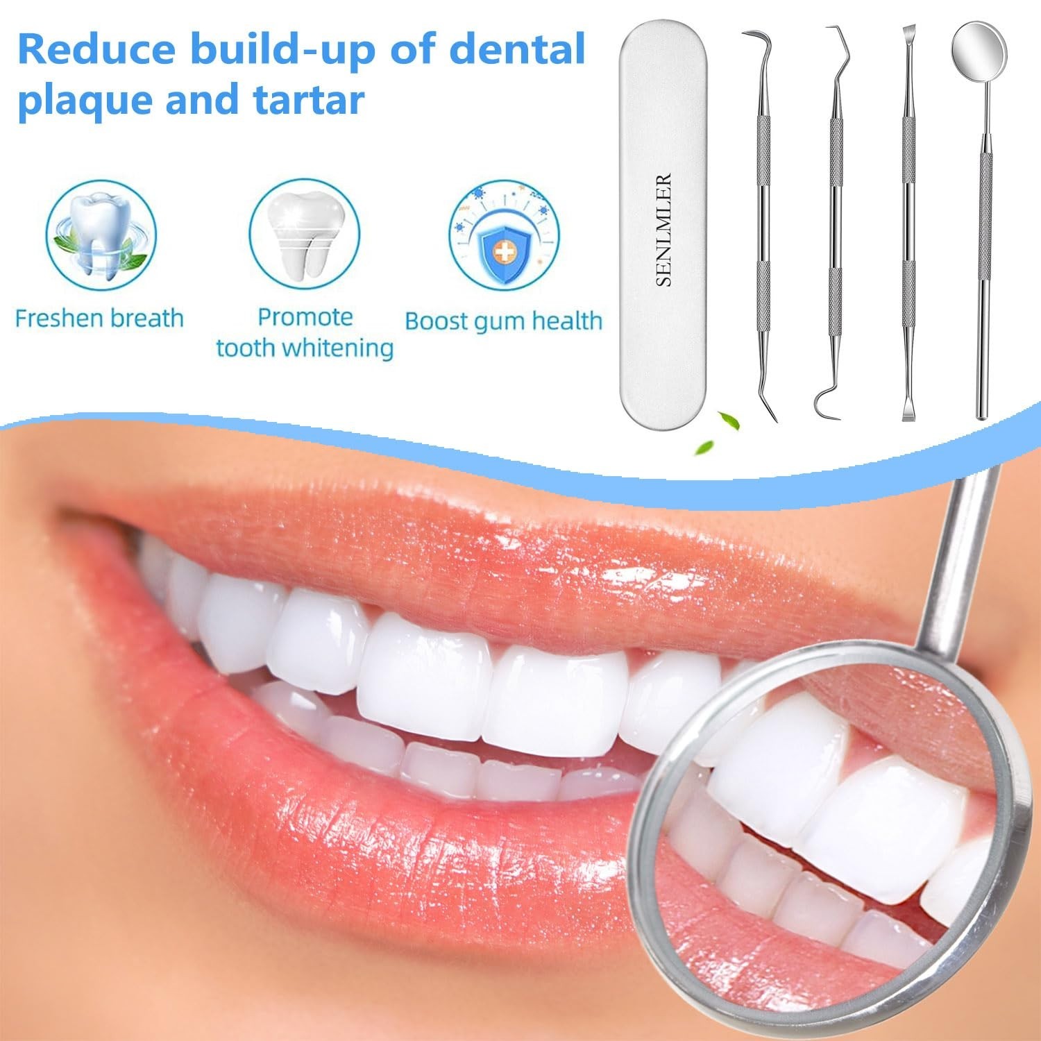 4 Pcs Dental Tools, Professional Remover Teeth Cleaning Tool Kit, Tooth Cleaner