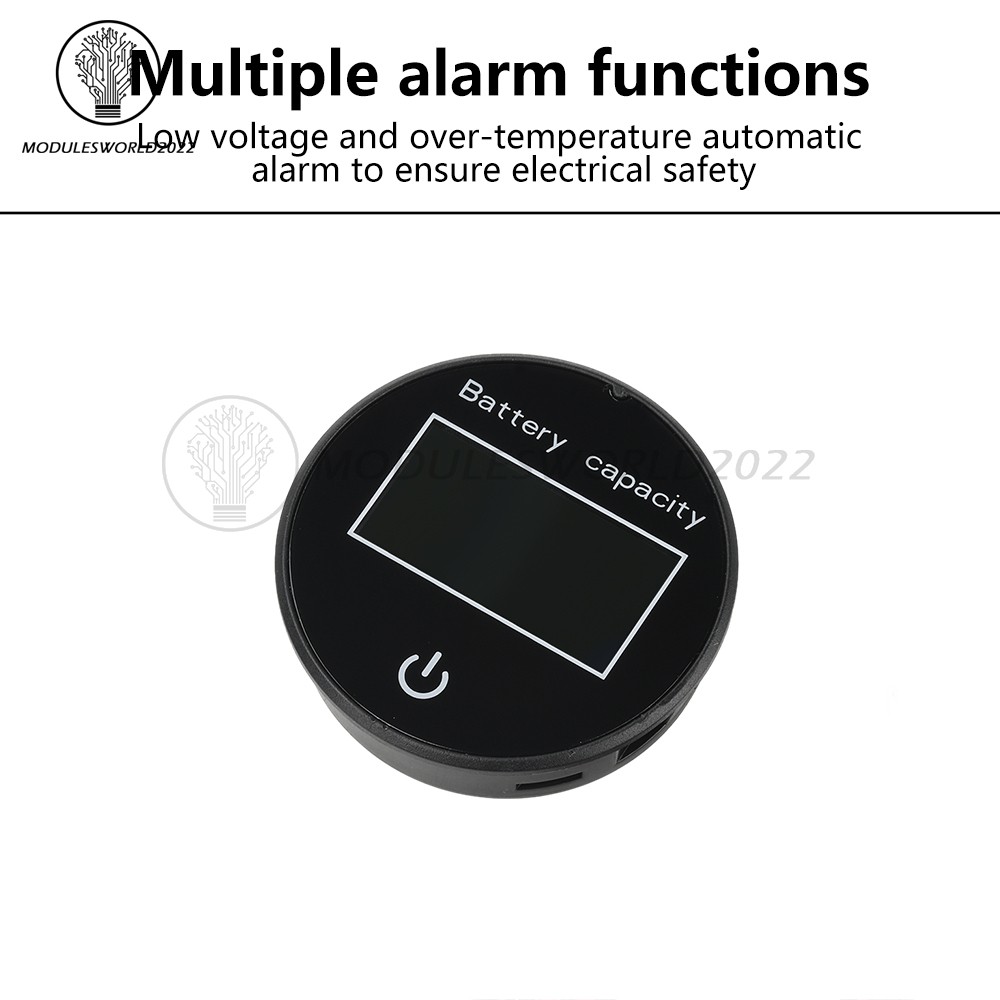 LCD Digital Battery Level Indicator Voltage Power Percentage Temperature Display