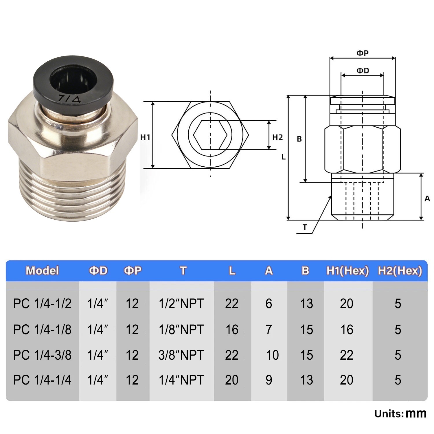 1/4» Air Tubing Kit, 50ft Nylon Hose 1/2 3/8 1/4 1/8 Push to Connect Fittings