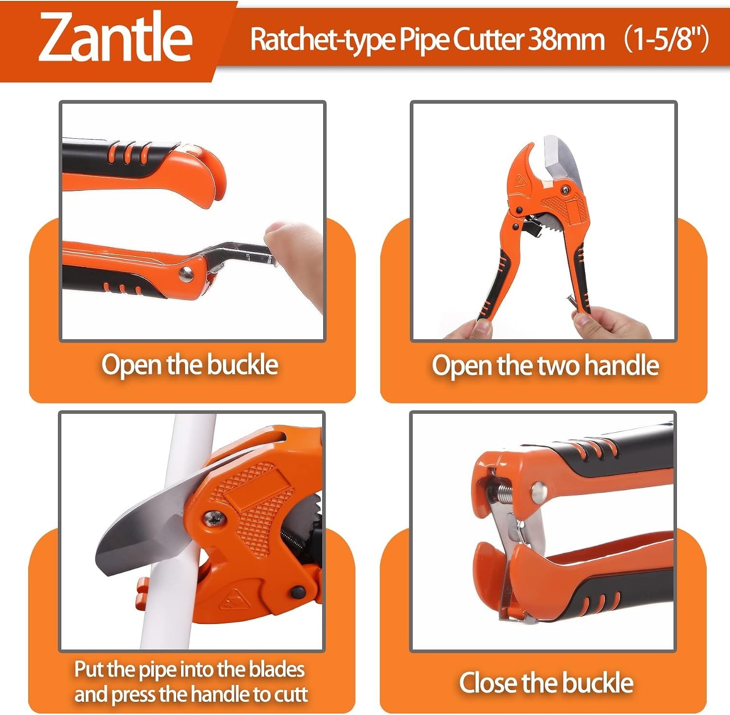 Ratchet Pipe Cutter, Cuts PEX, PVC and PPR up to 1-5/8 in. O.D. | One-Hand Tu…