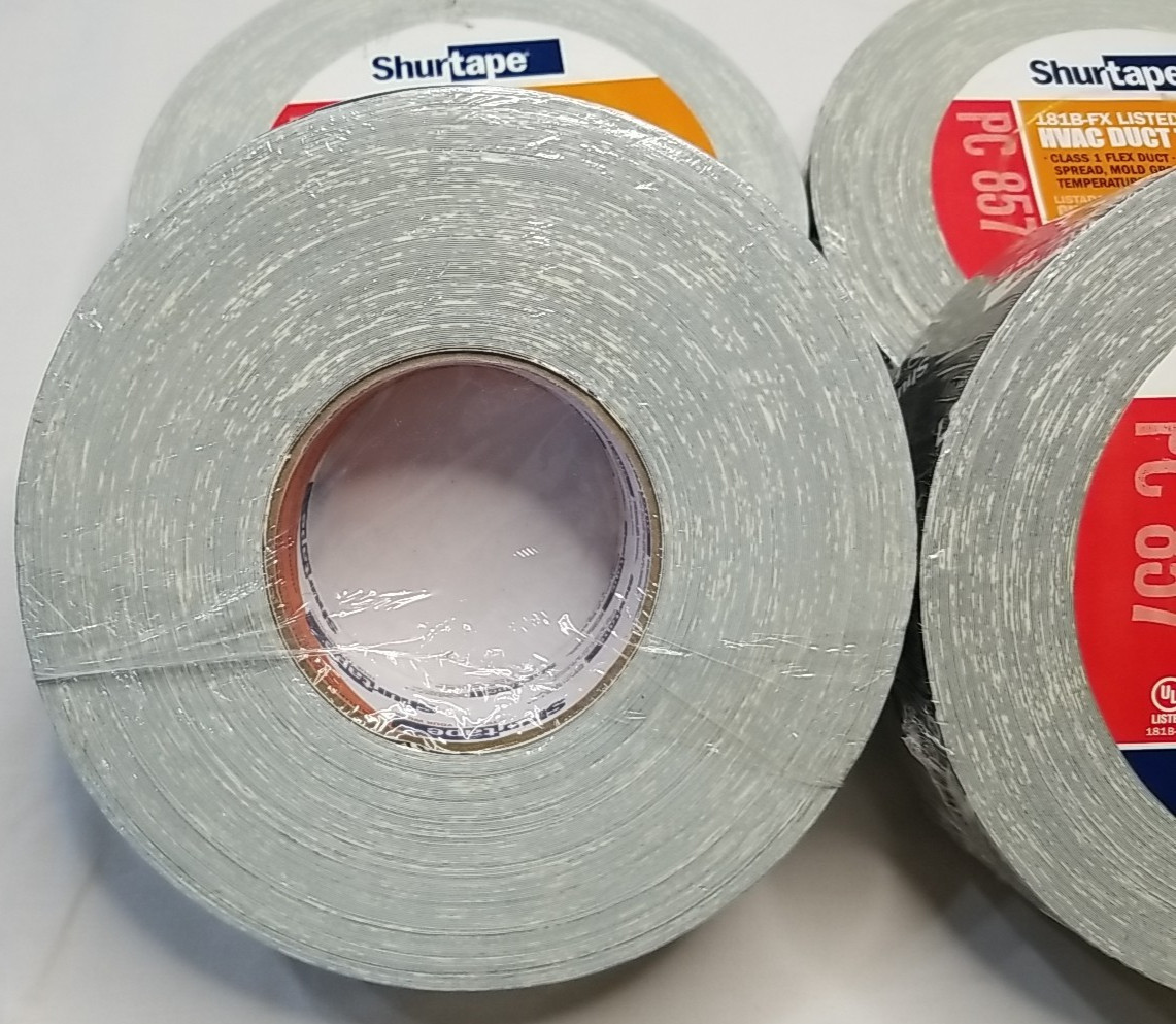 4 Rolls ShurTape PC 857 PC857 Class 1 Flex Duct HVAC Duct Tape 181B-FX