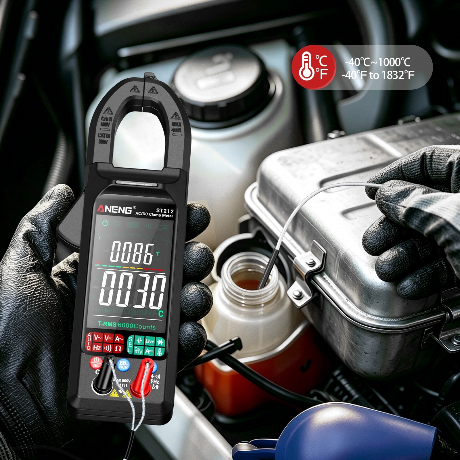 ANENG ST212 Clamp Meter Digital Multimeter Professional T-RMS 400A AC/DC Tester
