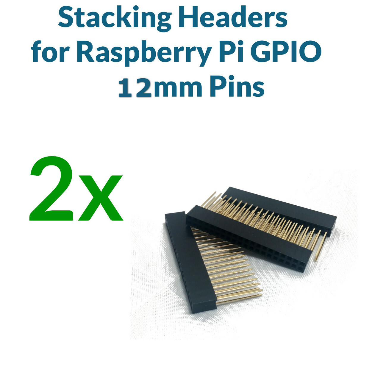 2x Raspberry Pi Stacking GPIO Header 2×20 40P 40 pin 2.54 Female Extra Long Pins