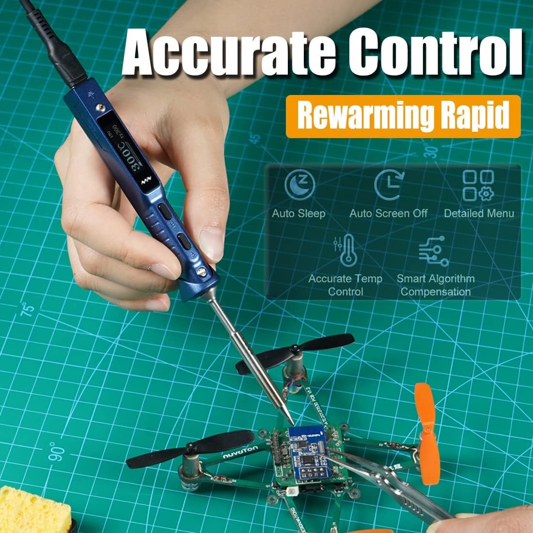 Blue Original TS101 Soldering Iron Station Kit Upgraded from TS100 Portable