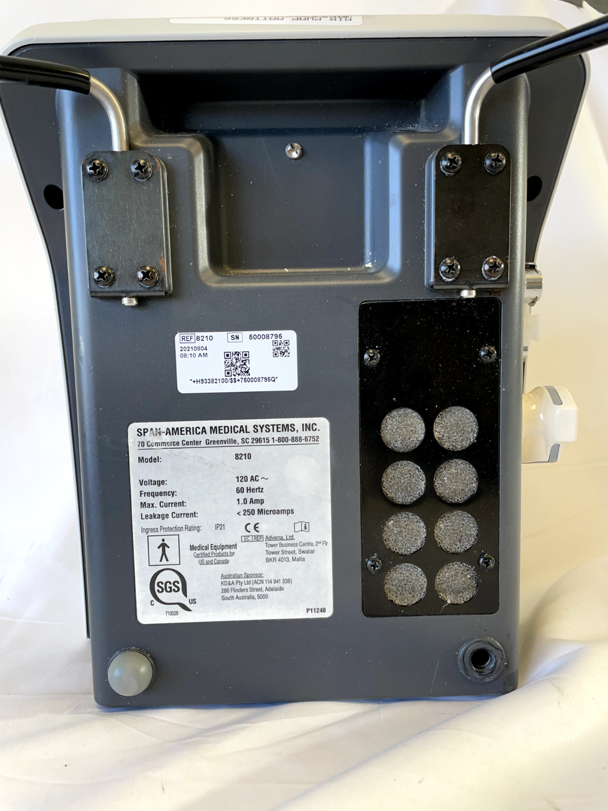 Span America Pressure Guard Easy Air LR 8210 Control Box w/Hospital Grade Power