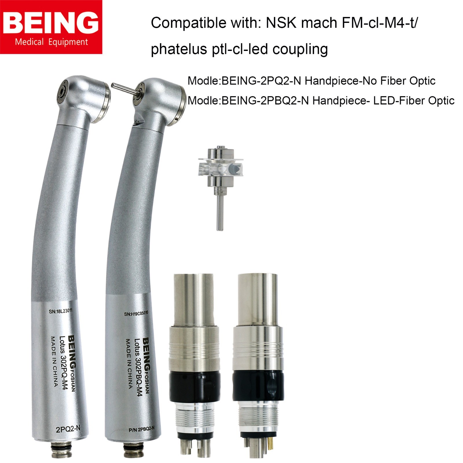 BEING Dental Handpiece High Speed Fiber Optic LED For KaVo MULTIflex NSK Coupler