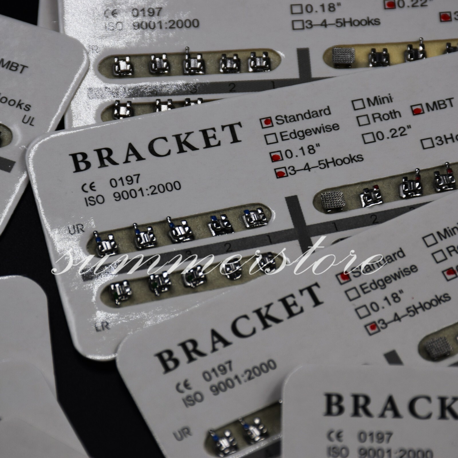Dental Ortho Bracket Braces Mini/Standard 018/022 Roth/MBT/Edge No/3/345 Hooks