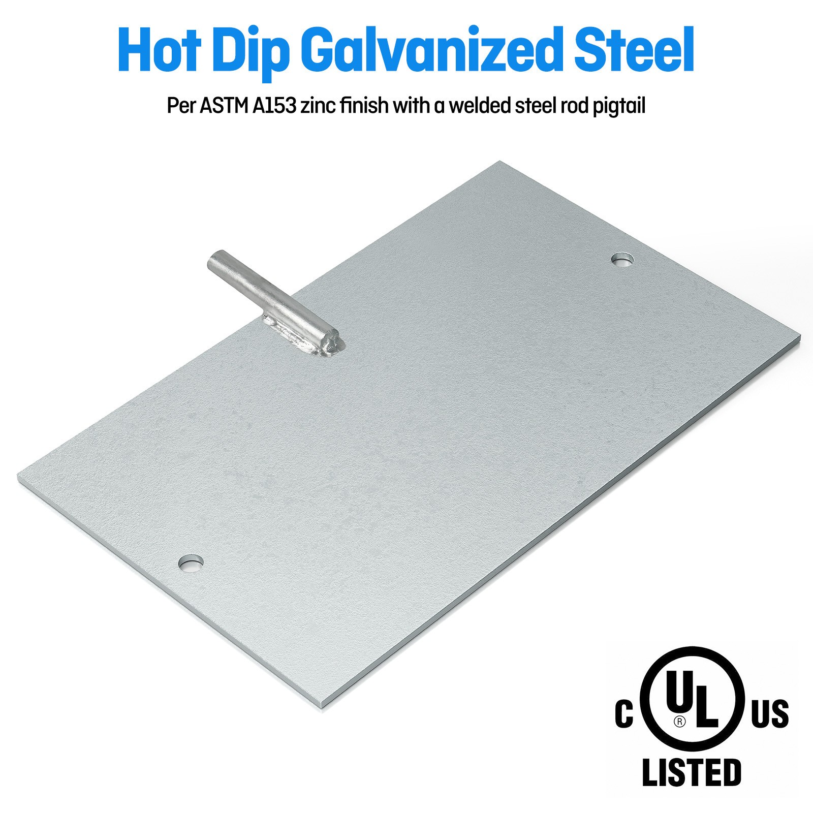 Steel Ground Plate,HDG Grounding Rod, with 5/8 Direct Burial Ground Clamp