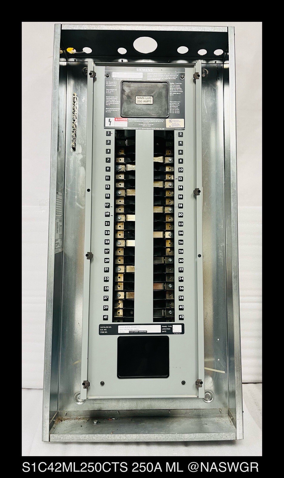 S1C42ML25CTS ~ Siemens S1C42ML25CTS 250A S1 Main Lug Panel 208Y/120V 3P/4W
