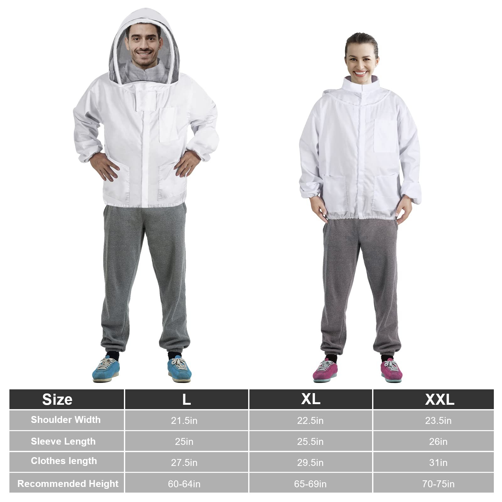 Beekeeping Jacket for Men Women,Polycotton Bee Jacket with Veil Hood,Beekeepe…