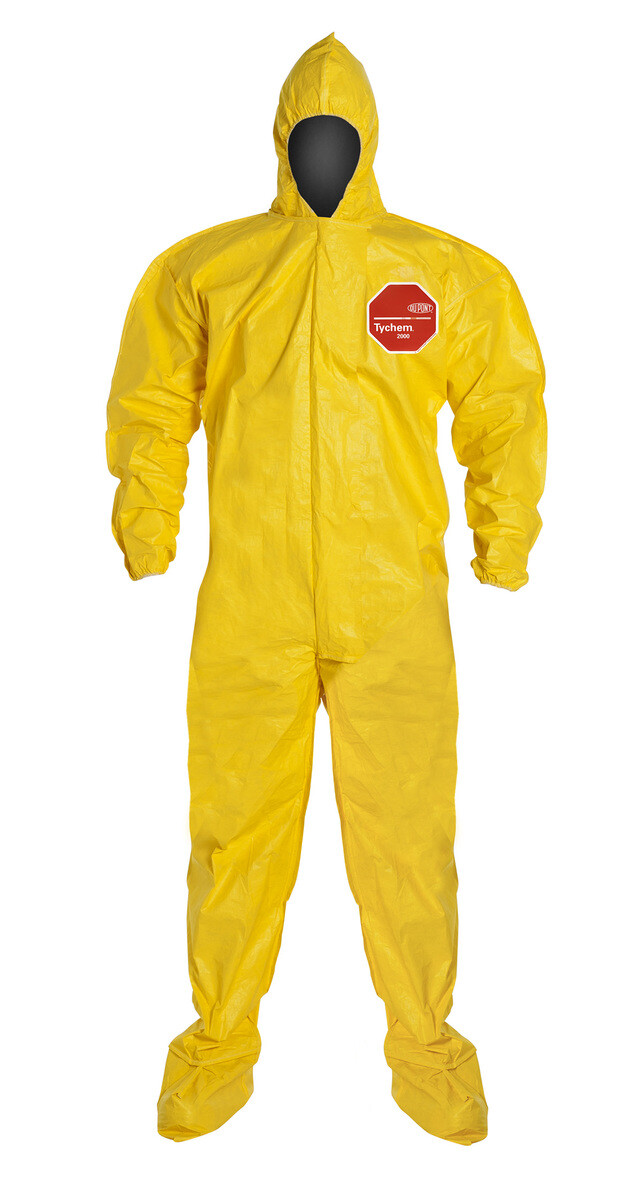 Dupont Tyvek Tychem QC122S 5414 Chemical Hazmat Coverall Suit (Sizes: LG-3XL)