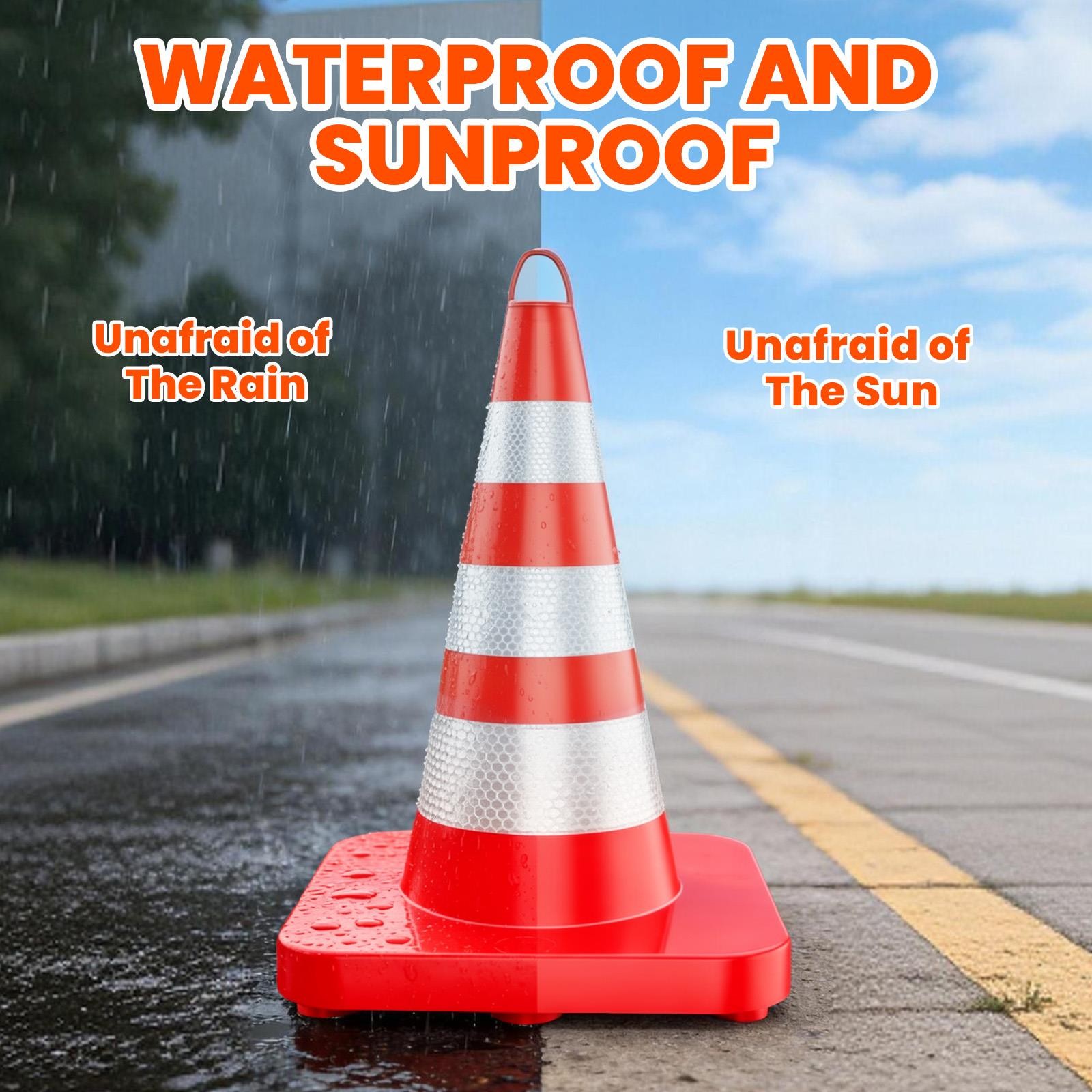 12 PCS 36″ Traffic Cone with Reflective Strips PVC Safety Cones for Road Use