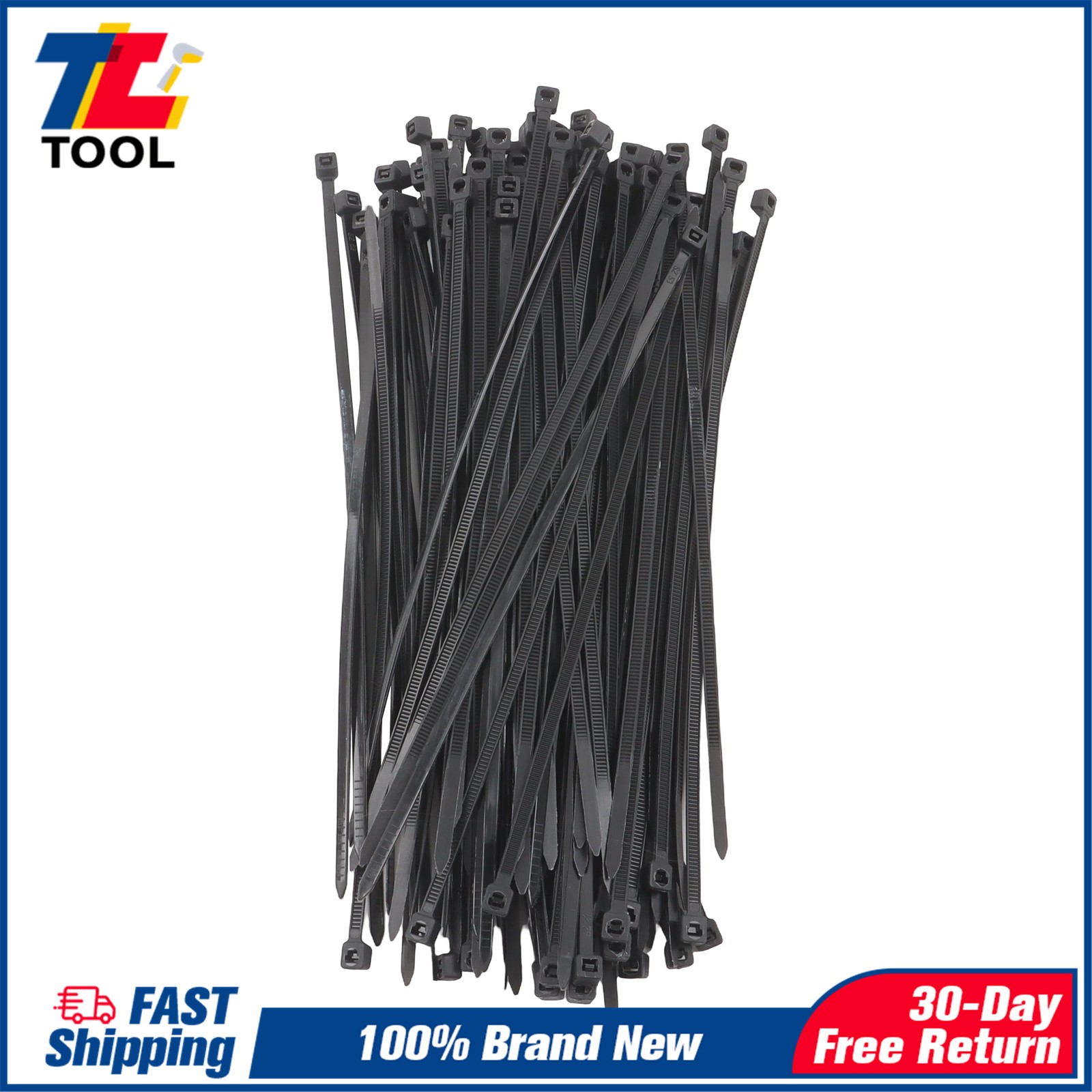 8in 1000pcs Uv Rated Zip Ties 40lb Self-Locking Plastic Cable Ties Width 0.14in