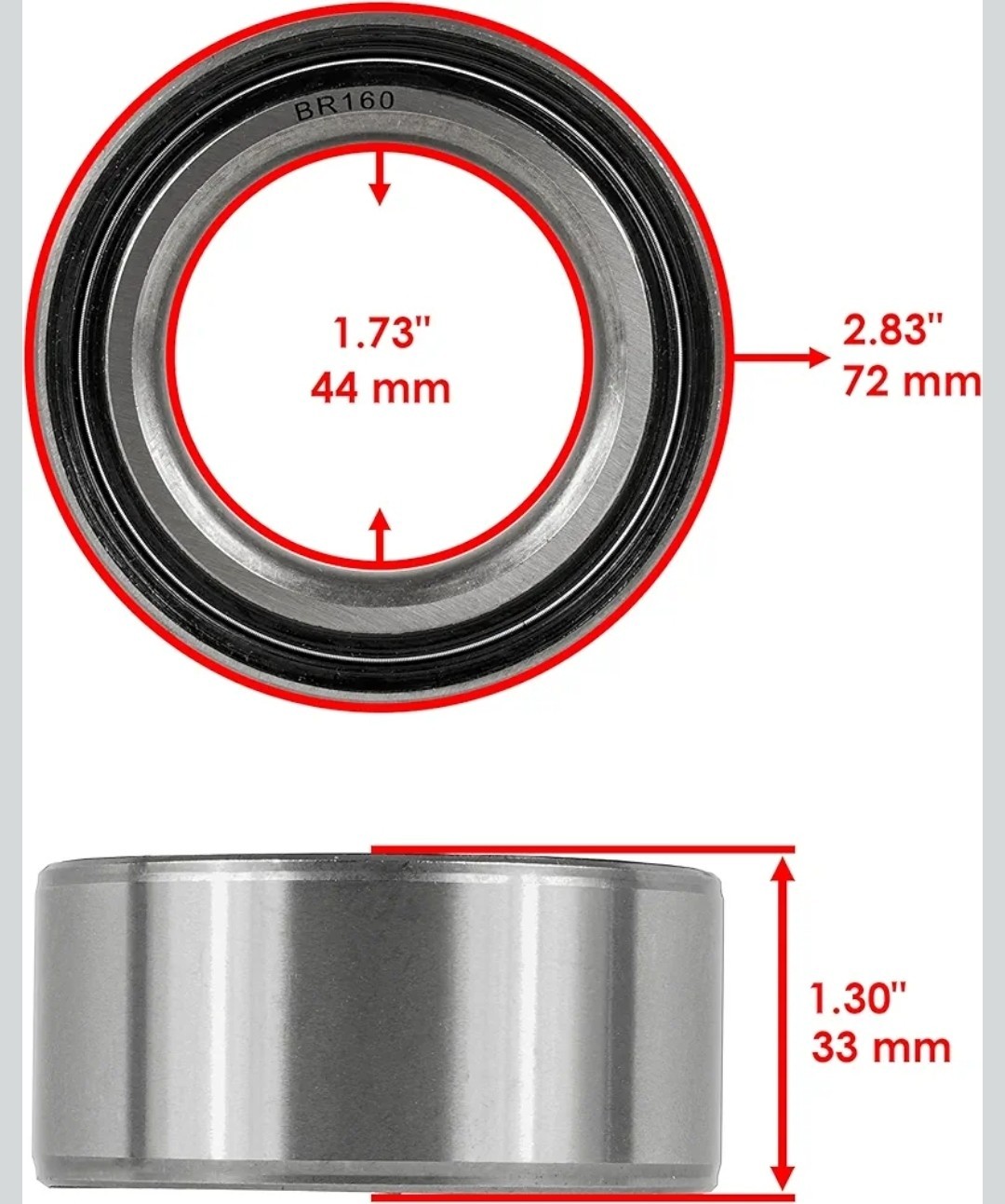 DAC447233-2RS DAC447233 DAC4472W Double Row Rubber Sealed Ball Bearing 44x72x33