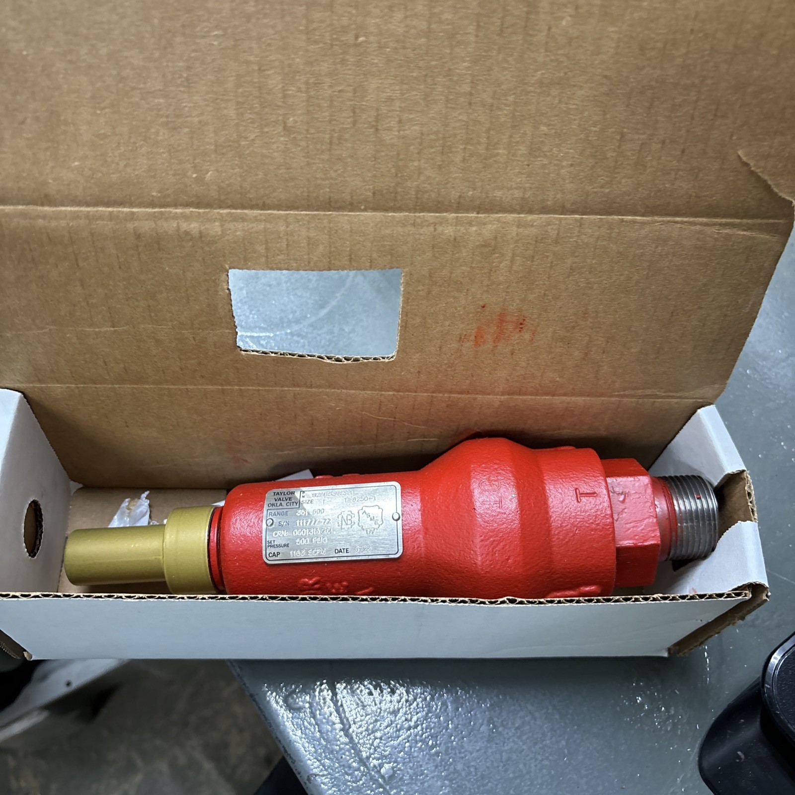Taylot Valve Technology 825D5341311, 1″ Safety Relief Valve, Model 8250