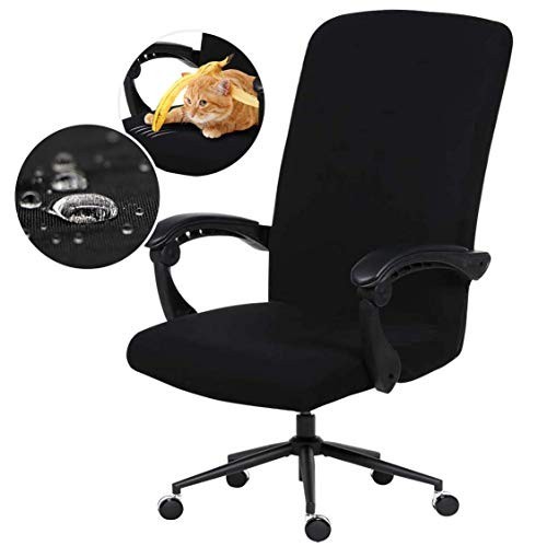 Water Resistant Stretch Computer Office Chair Cover Large Cover, Black