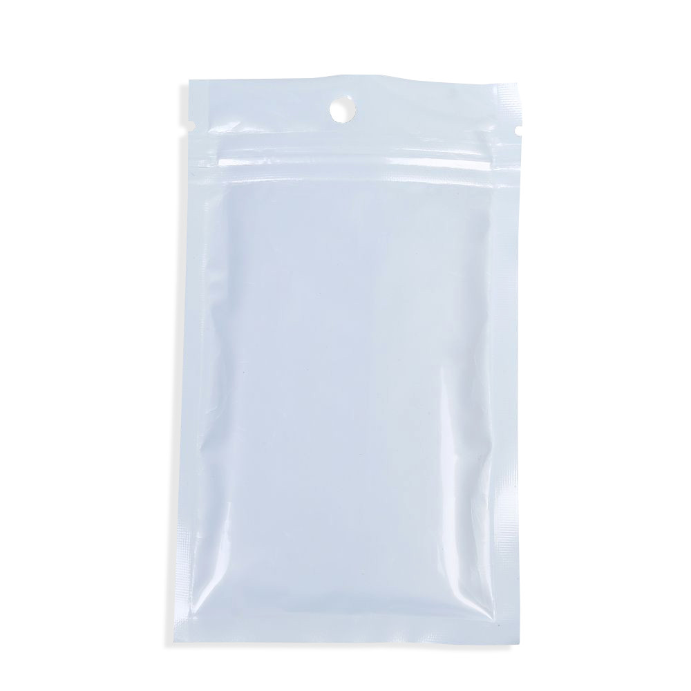 Many Different Sizes for 100 Flat Clear/White Resealable Bags w/ Hang Hole