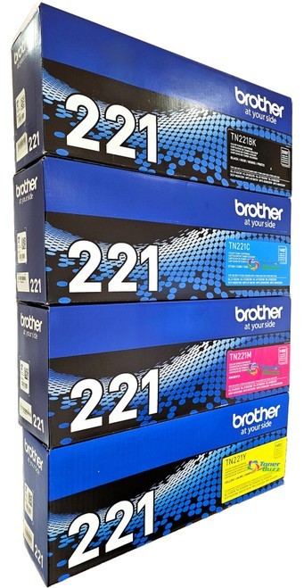 Brother TN221 Toner Cartridge Set – CMYK (Black, Cyan, Magenta, Yellow)