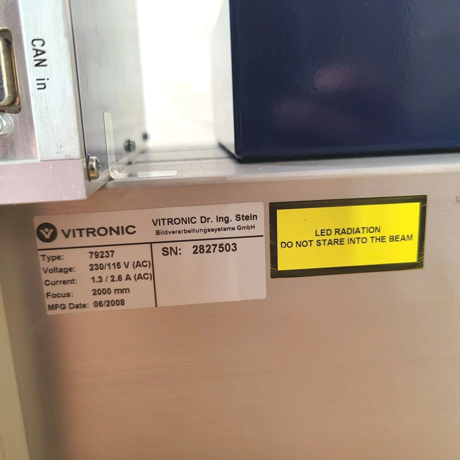 Vitronic Vicam-SSI Line Scan Camera with LED Illumination 2300mm 24V/DC 1.5A/DC