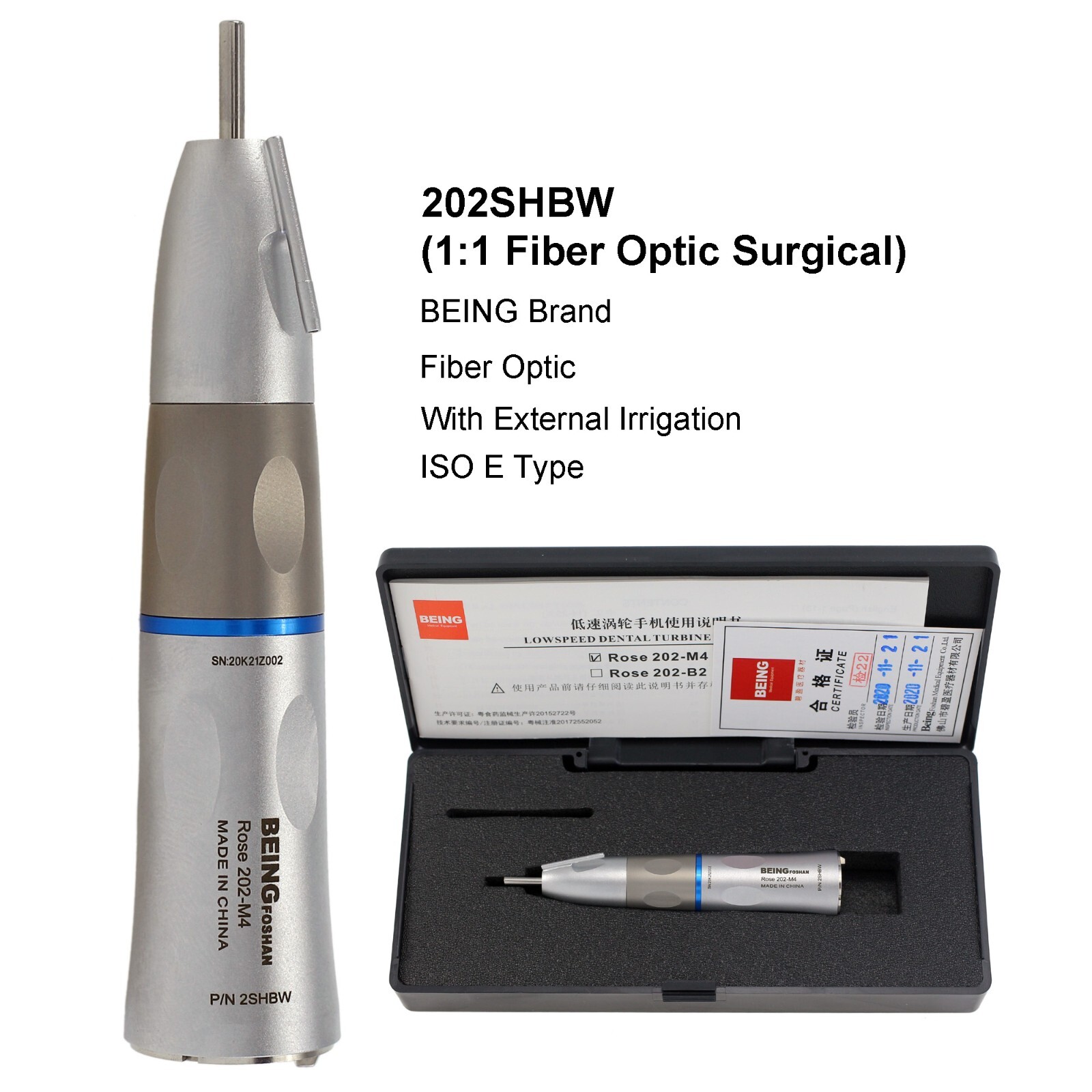 COXO Dental Surgical Handpiece 20:1 Implant Contra Angle LED 1:1 Straight Nose