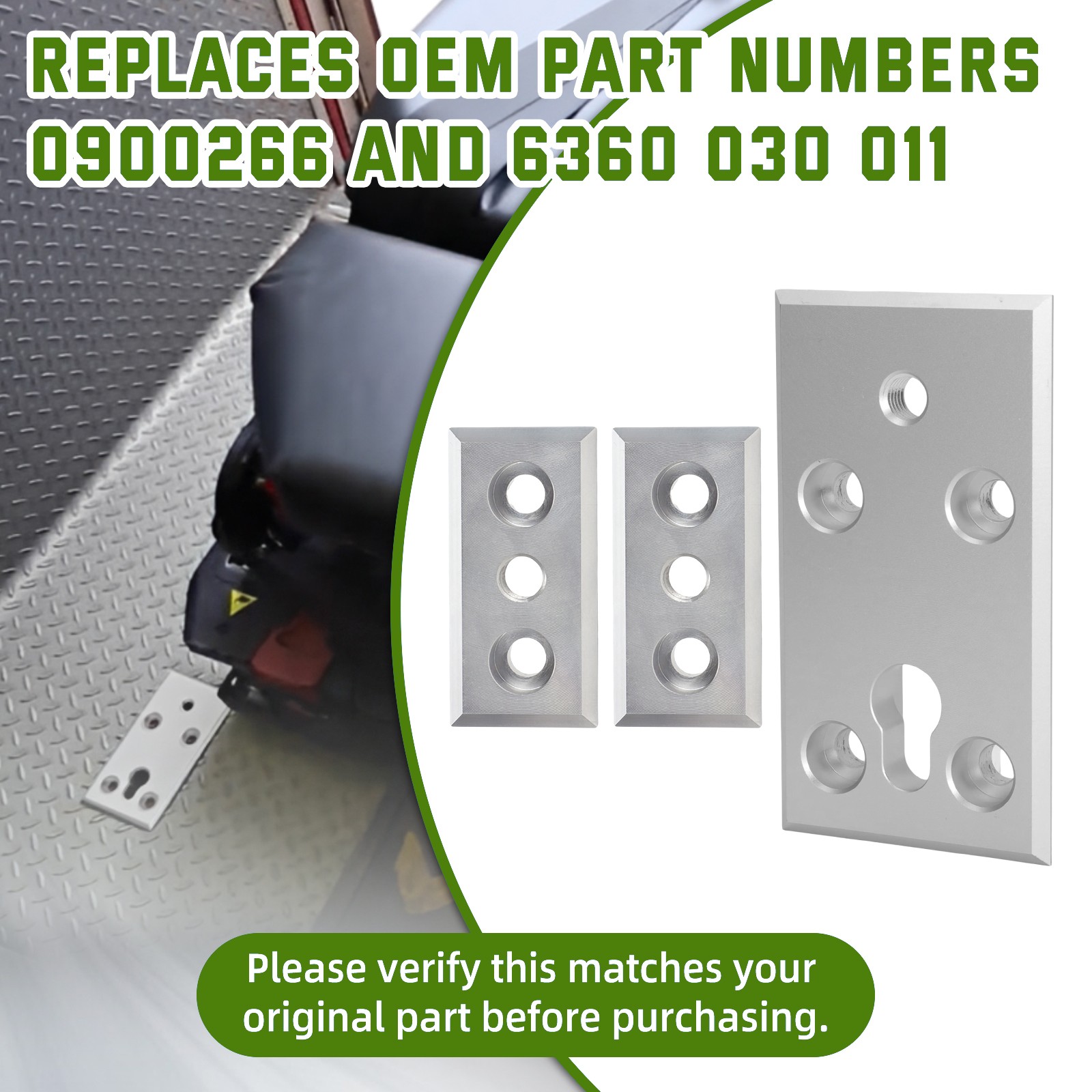 US Floor Mount Plate for Stryker Ferno Ambulance Stretcher Fastening System 3pcs