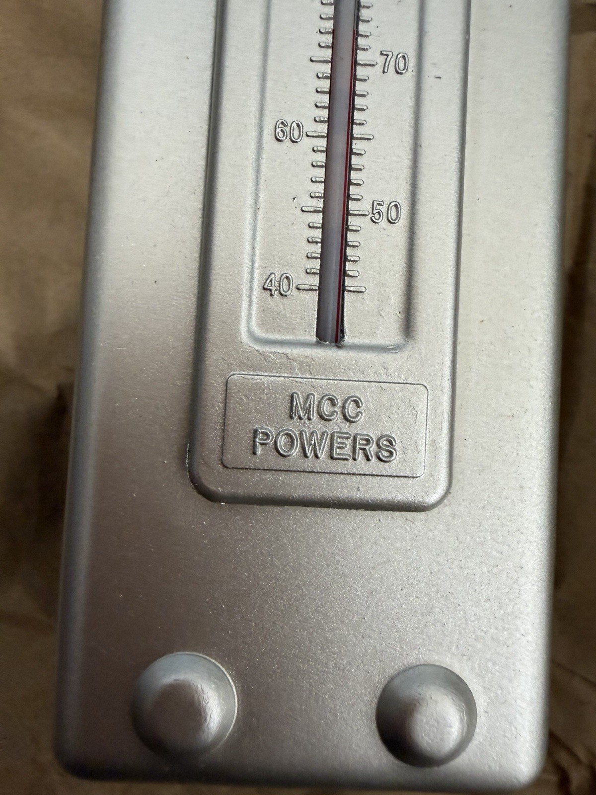 Powers Surface Mounted Analog Thermostat Gray