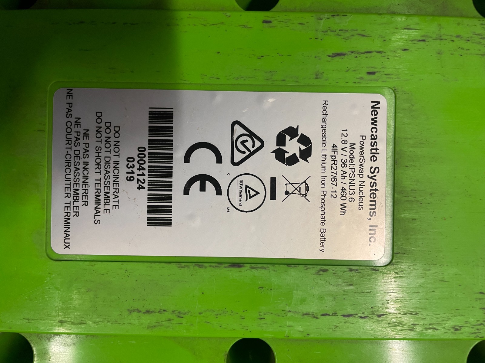 Newcastle Systems PSNU3.6 PowerSwap Nucleus Classic Rechargeable LiFePO4 Battery