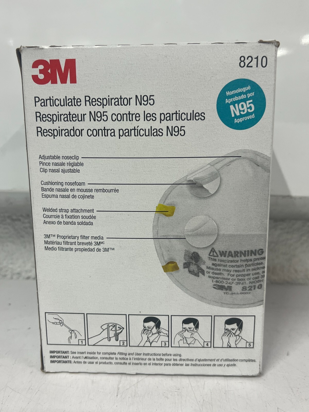 BOX OF 20 3M Particulate Respirators N95 #8210